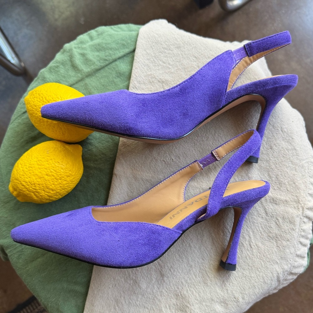 Faux Suede Slingbacks-LIKE NEW